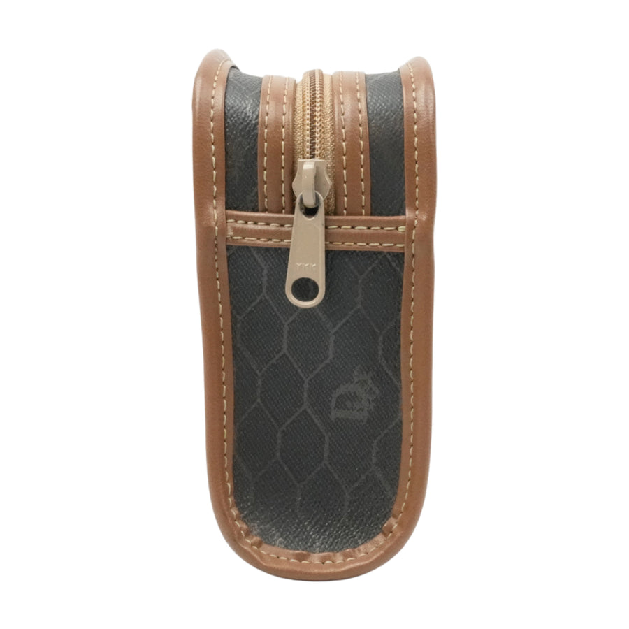 CHRISTIAN DIOR Canvas Honeycomb Pattern Pouch