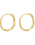 Vintage-Style Multicolor Stone Hoop Earrings