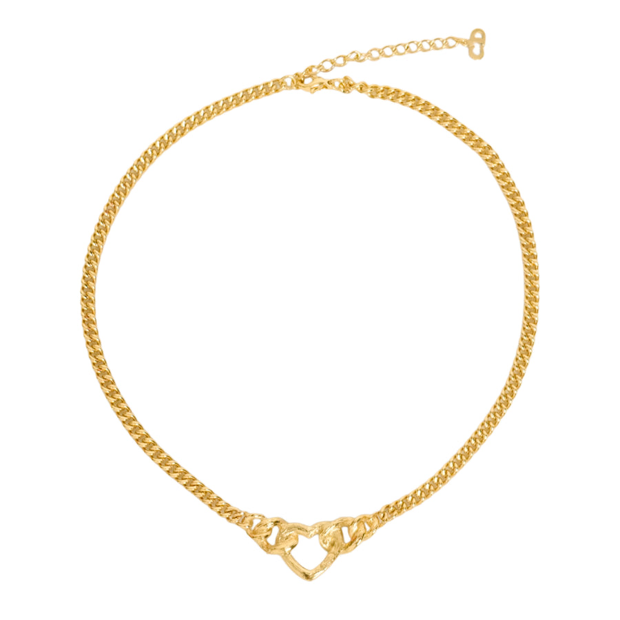 CHRISTIAN DIOR Heart Rhinestone Necklace