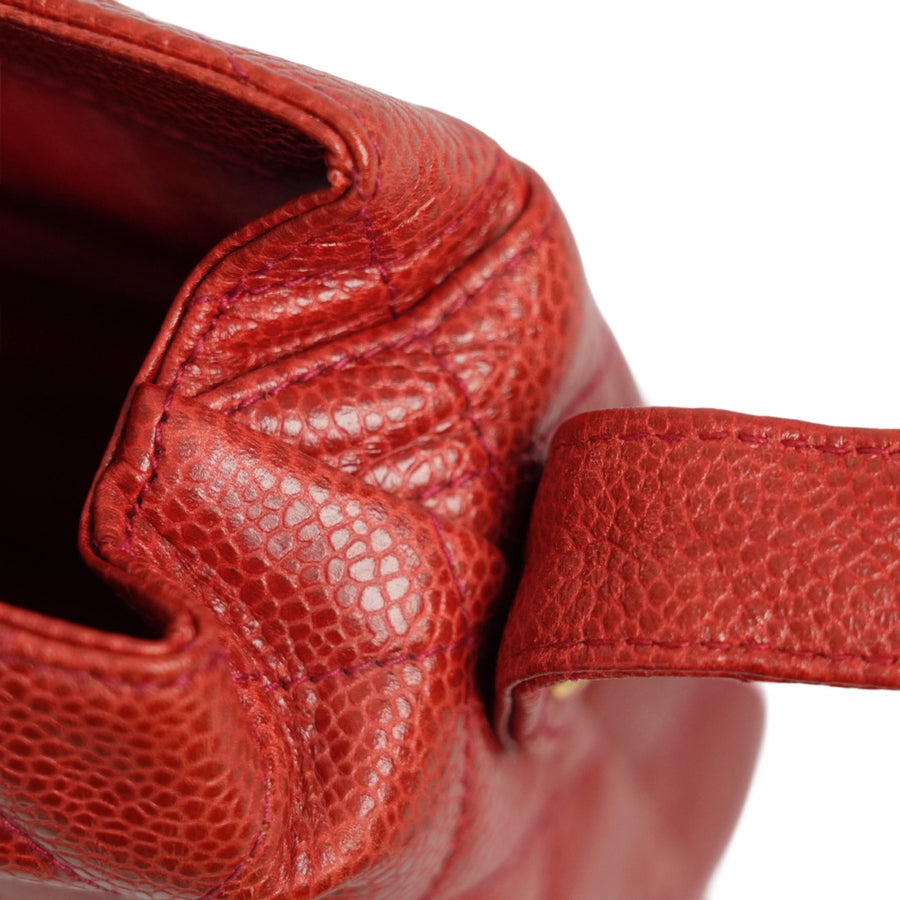 CHANEL 1991–1994 Matelassé Coco Mark Caviar Skin Shoulder Bag