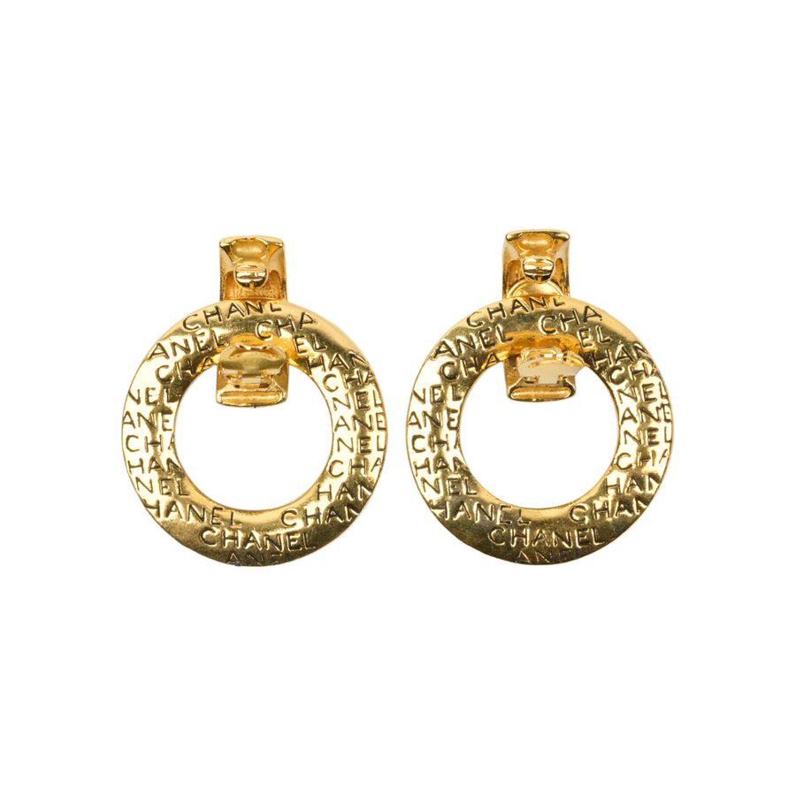 CHANEL Logo Circle Earrings