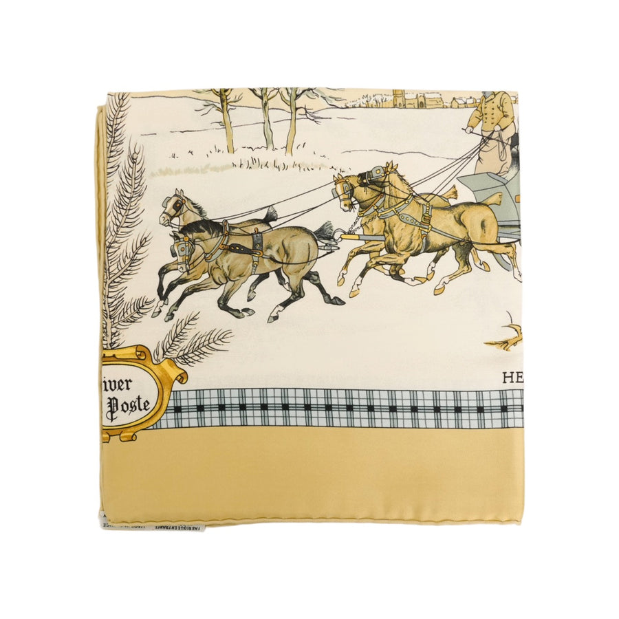 HERMES Carre 90 "Bull & Mouth" Mail Coach Silk Scarf
