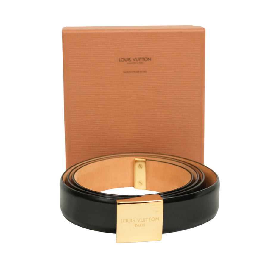 LOUIS VUITTON Noir Ceinture Carré M6805Q Belt