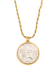 Vintage-Style Cameo Face Motif Necklace(Gold-Plated Brass)