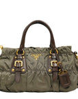PRADA Nylon Leather Handbag / Shoulder Bag