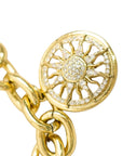 Vintage-Style Sun Motif Rhinestone Bracelet(Gold-Plated Brass)