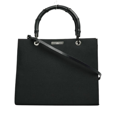 GUCCI Bamboo Nylon Canvas Tote Bag / Handbag 2Way