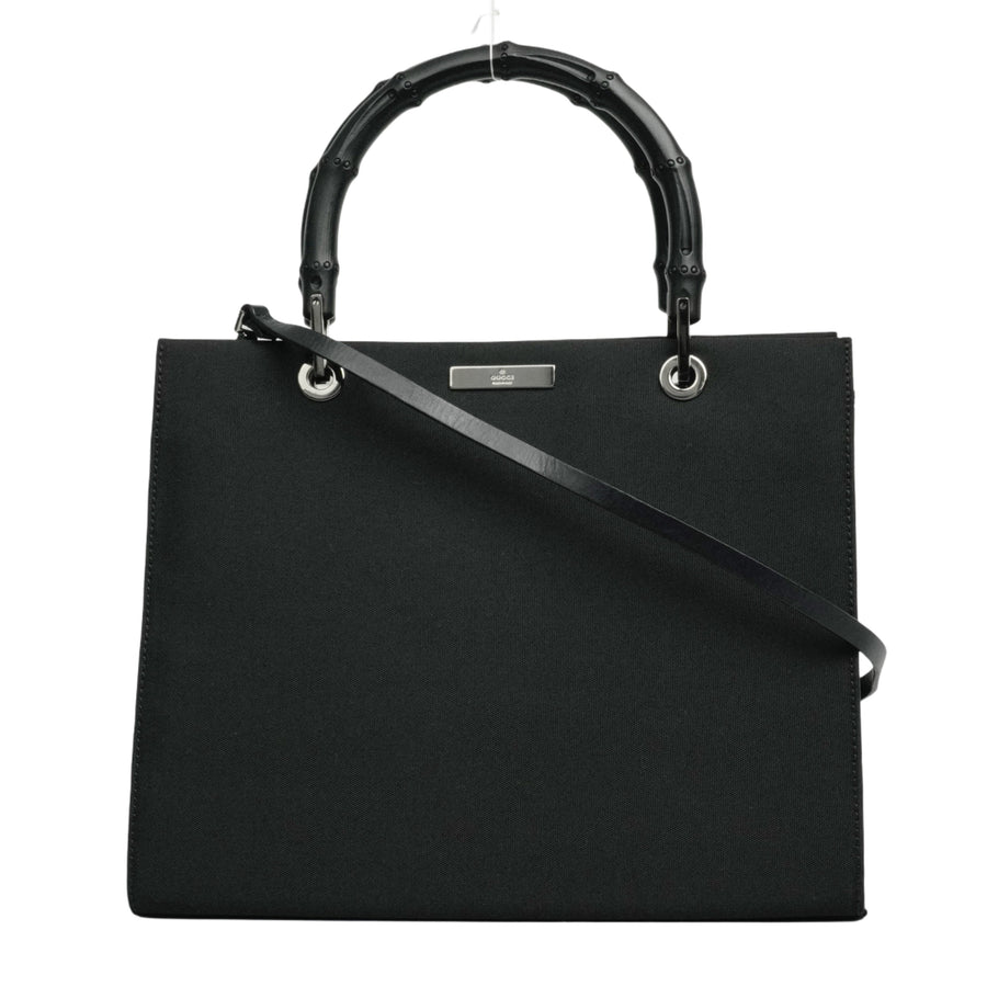 GUCCI Bamboo Nylon Canvas Tote Bag / Handbag 2Way