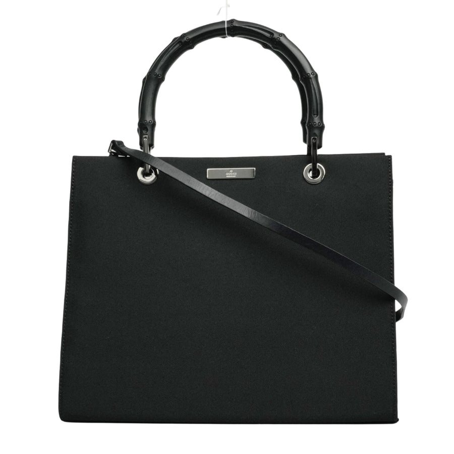 GUCCI Bamboo Nylon Canvas Tote Bag / Handbag 2Way