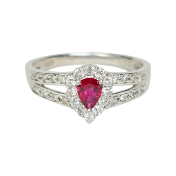 PT900 Ruby 0.29ct Diamond 0.35ct Ring