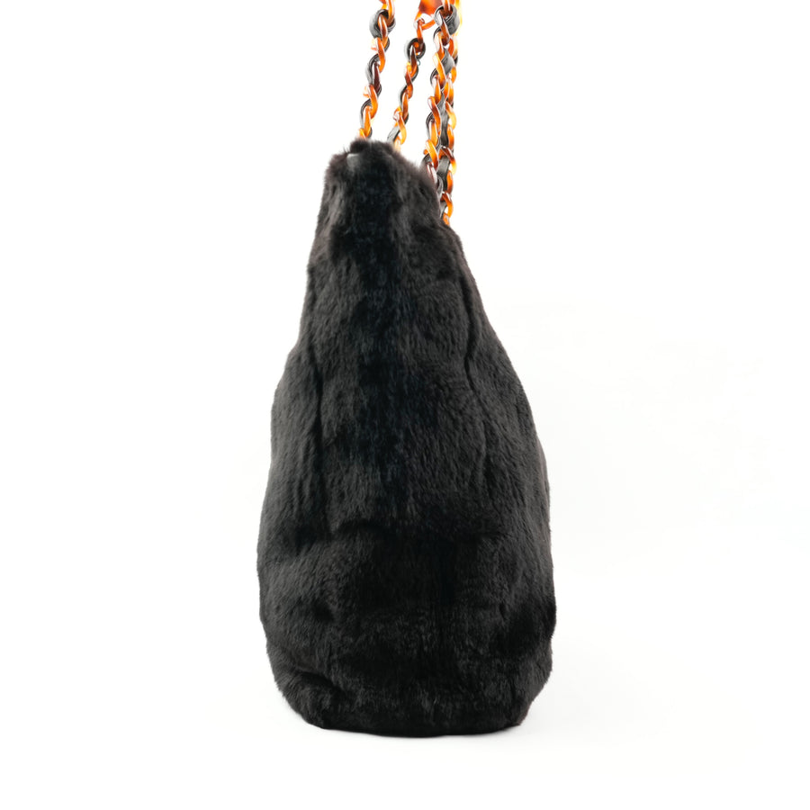 CHANEL 1997-1999 Rabbit Fur Tote Bag