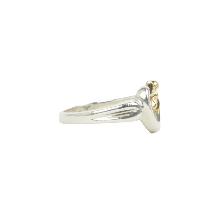 TIFFANY & CO. SV925 K18YG Heart Ribbon Ring