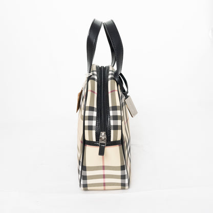 BURBERRY Leather Nova Check Handbag