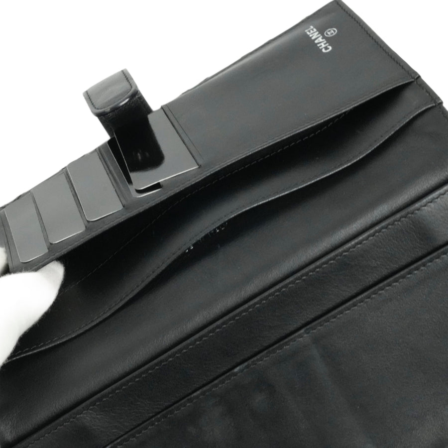 CHANEL 2009–2010 Matelassé Coco Mark Bi-Fold Long Wallet