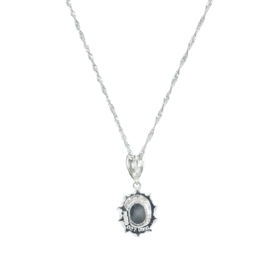 Opal Pt850 Gemstone Diamond Necklace