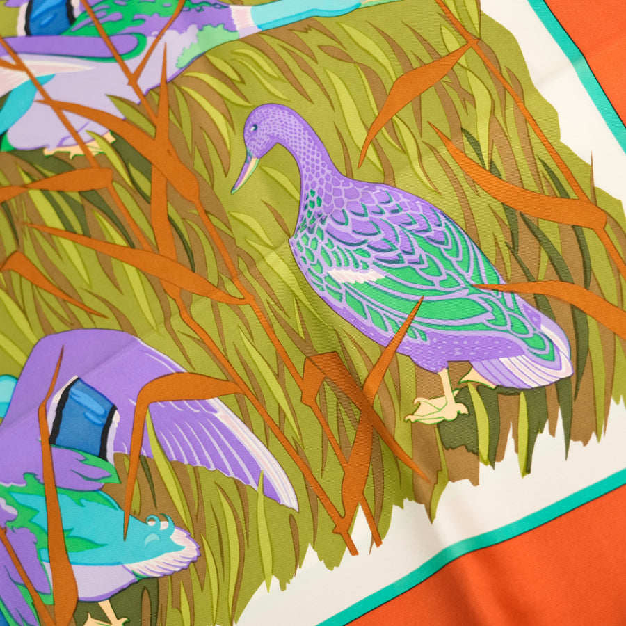 HERMES Carre 90 “Cols Verts” Mallard Scarf
