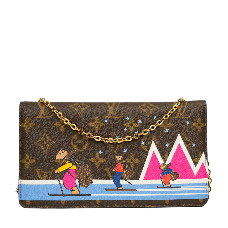 LOUIS VUITTON Monogram Pochette Weekend Long Wallet / Shoulder Bag 2-Way M63857