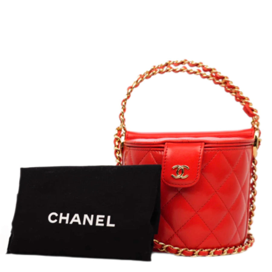 CHANEL Matelassé Lambskin Vanity Bag Handbag/Shoulder Bag