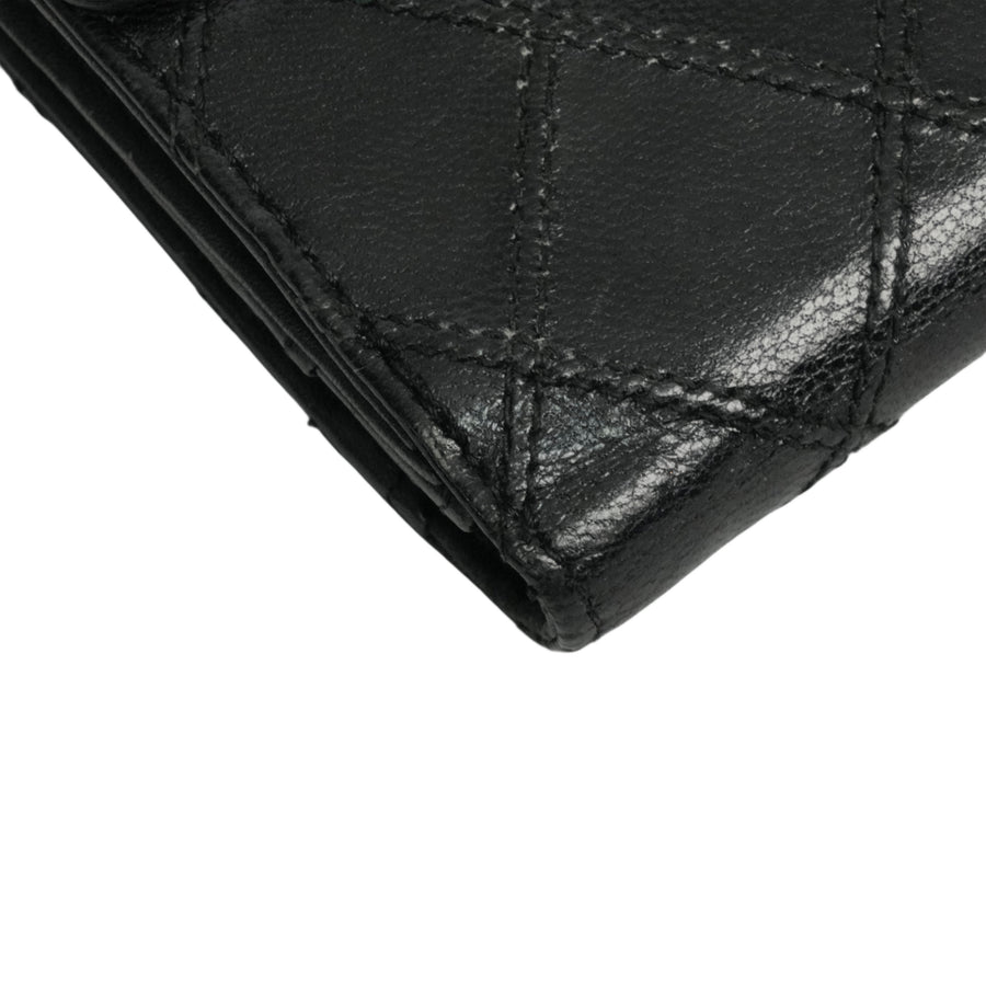 CHANEL 2009–2010 Matelassé Coco Mark Bi-Fold Long Wallet