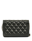 CHANEL Boy Chanel Matelassé Coco Mark Chain Wallet / Shoulder Bag