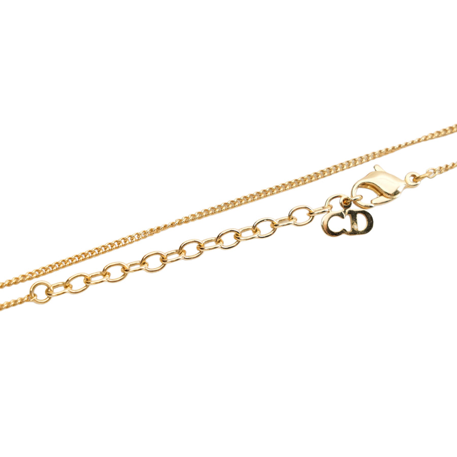 CHRISTIAN DIOR Round Circle Rhinestone Necklace