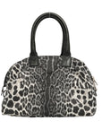 YVES SAINT LAURENT Bubble Quilted Leopard Print Bowling Bag 30 Handbag