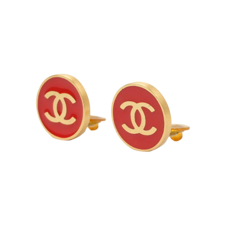 CHANEL 2001 Button Round Earring