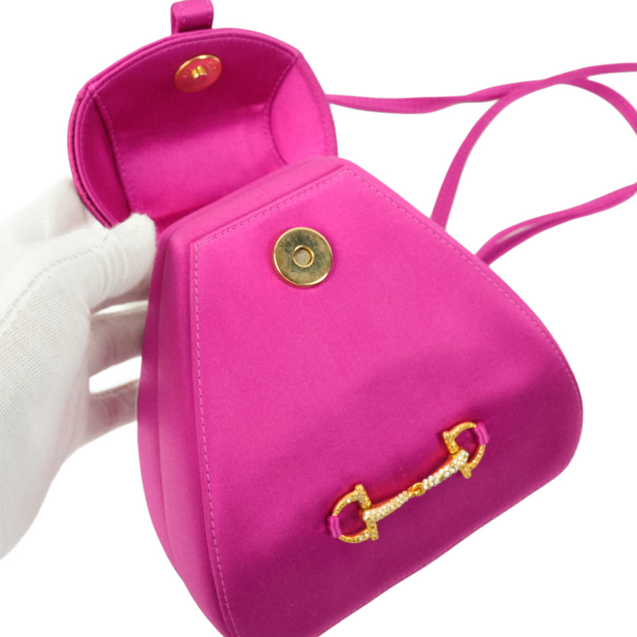 GUCCI Satin Mini Rucksack With Clasp Closure Backpack/Shoulder Bag
