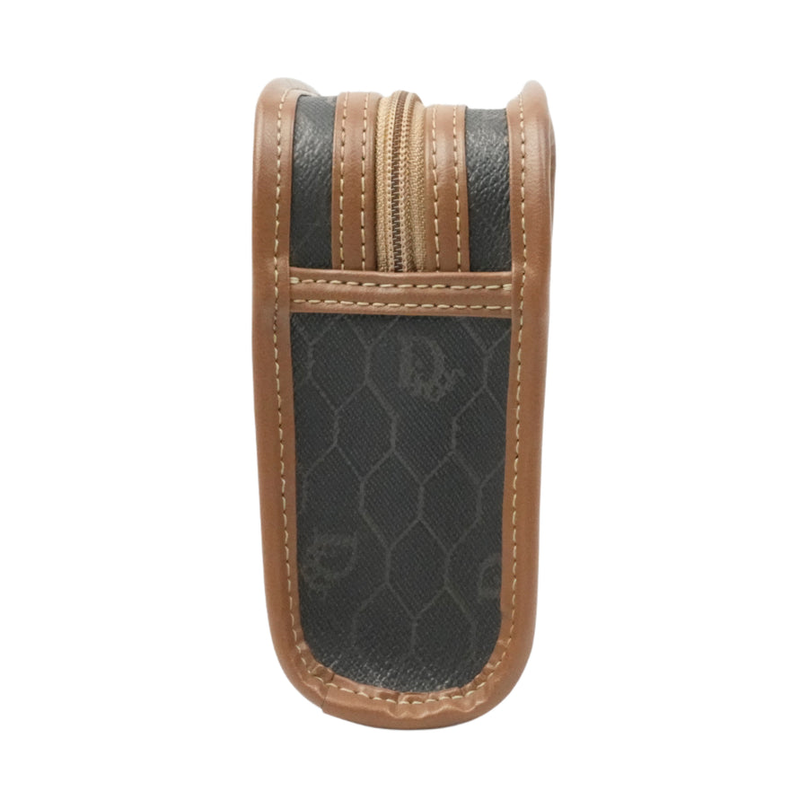 CHRISTIAN DIOR Canvas Honeycomb Pattern Pouch