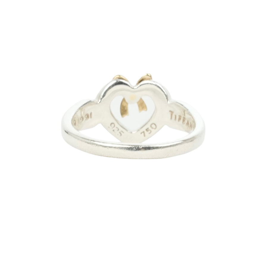 TIFFANY & CO. SV925 K18YG Heart Ribbon Ring