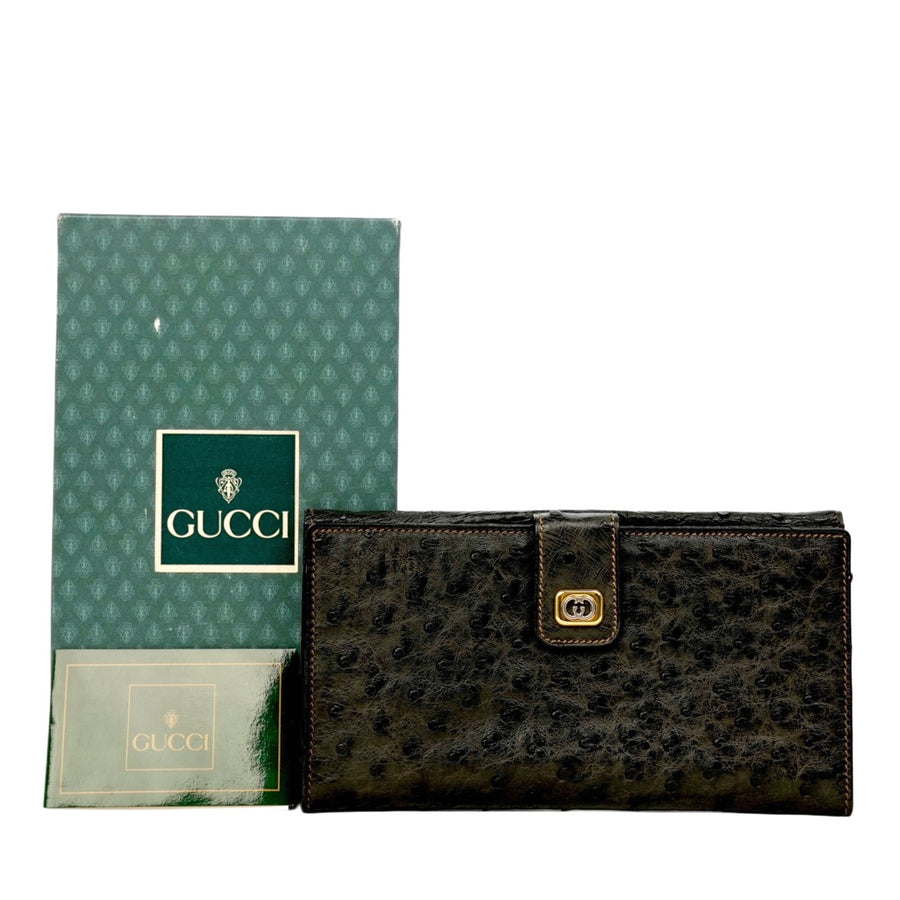 GUCCI Ostrich Long Wallet