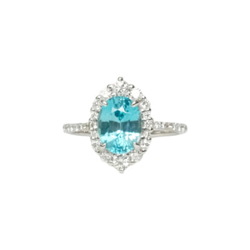 PT900 Zircon 3.04ct Diamond 0.54ct Ring