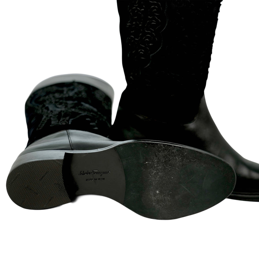 SALVATORE FERRAGAMO Embroidered Long Boots