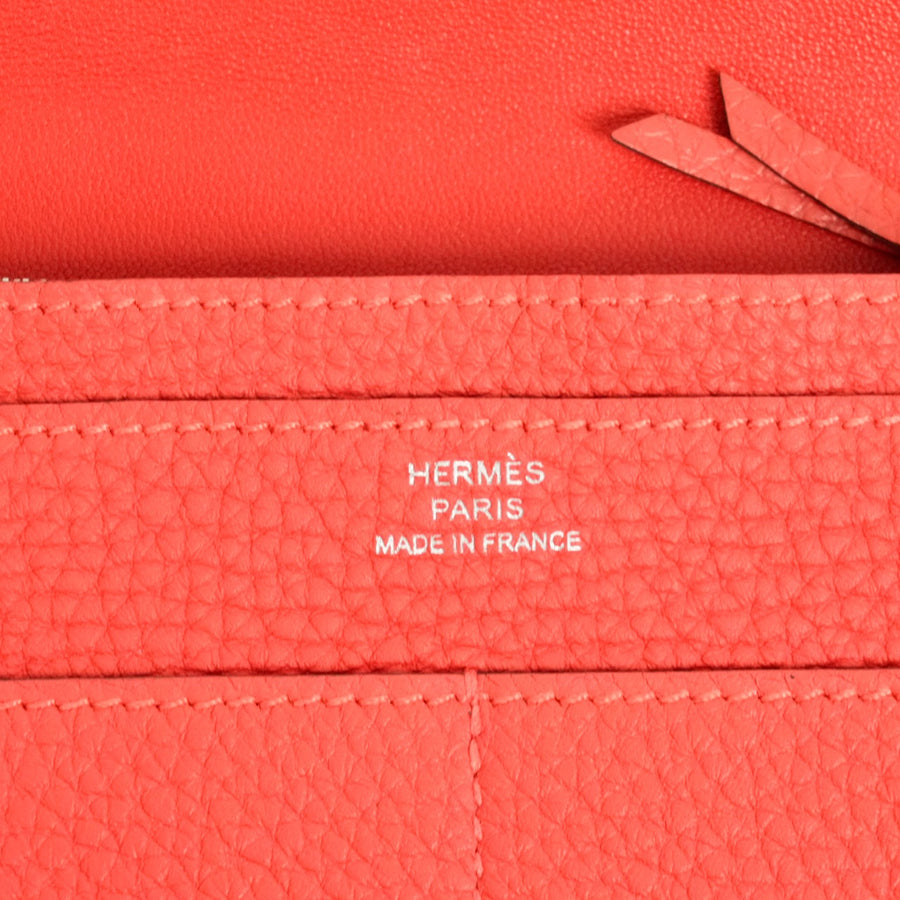 HERMES Dogon GM Taurillon Clemence Wallet