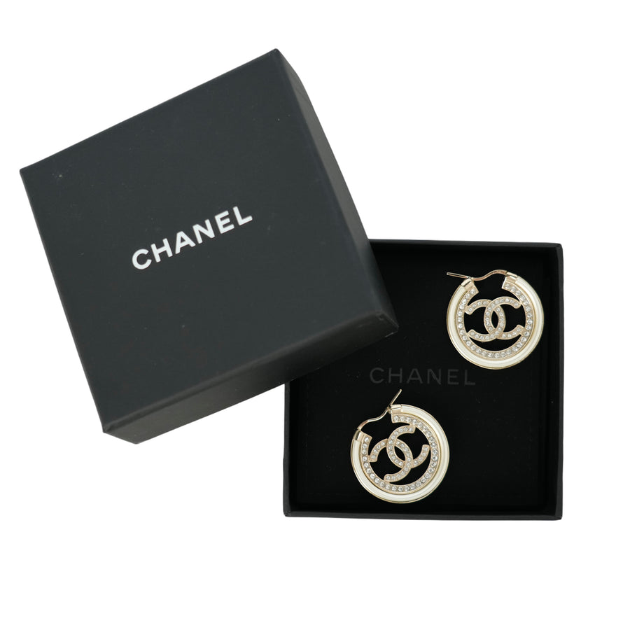 CHANEL Rhinestone Earrings
