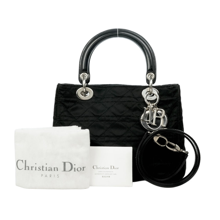 CHRISTIAN DIOR Lady Dior Medium Handbag/Shoulder Bag 2-Way