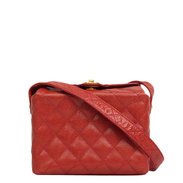 CHANEL 1991–1994 Matelassé Coco Mark Caviar Skin Shoulder Bag