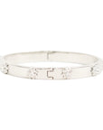 Vintage-Style Flower Motif Rhinestone Bangle