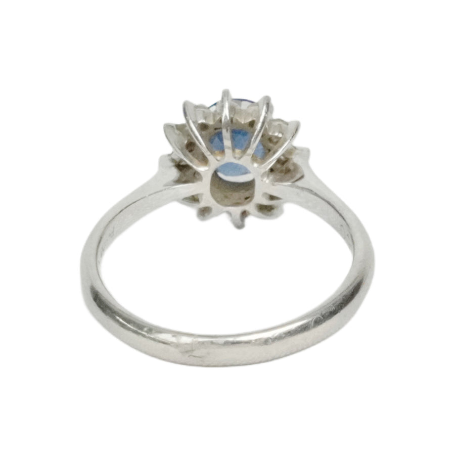PT900 Sapphire 0.93ct Diamond 0.20ct Ring