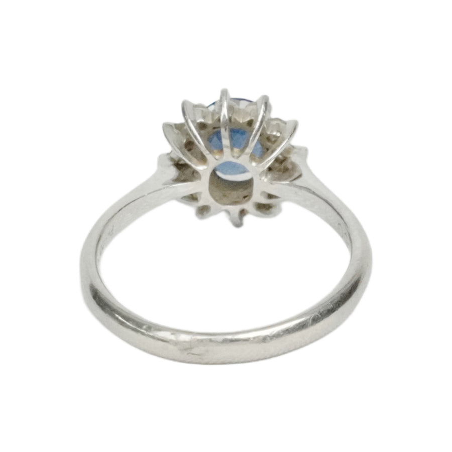 PT900 Sapphire 0.93ct Diamond 0.20ct Ring