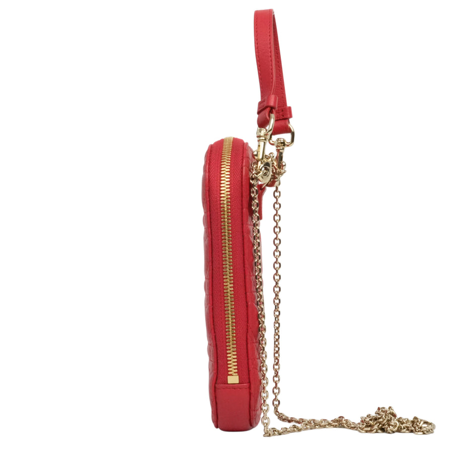 CHRISTIAN DIOR Lady Dior Call'in Dior Phone Holder / Shoulder Bag