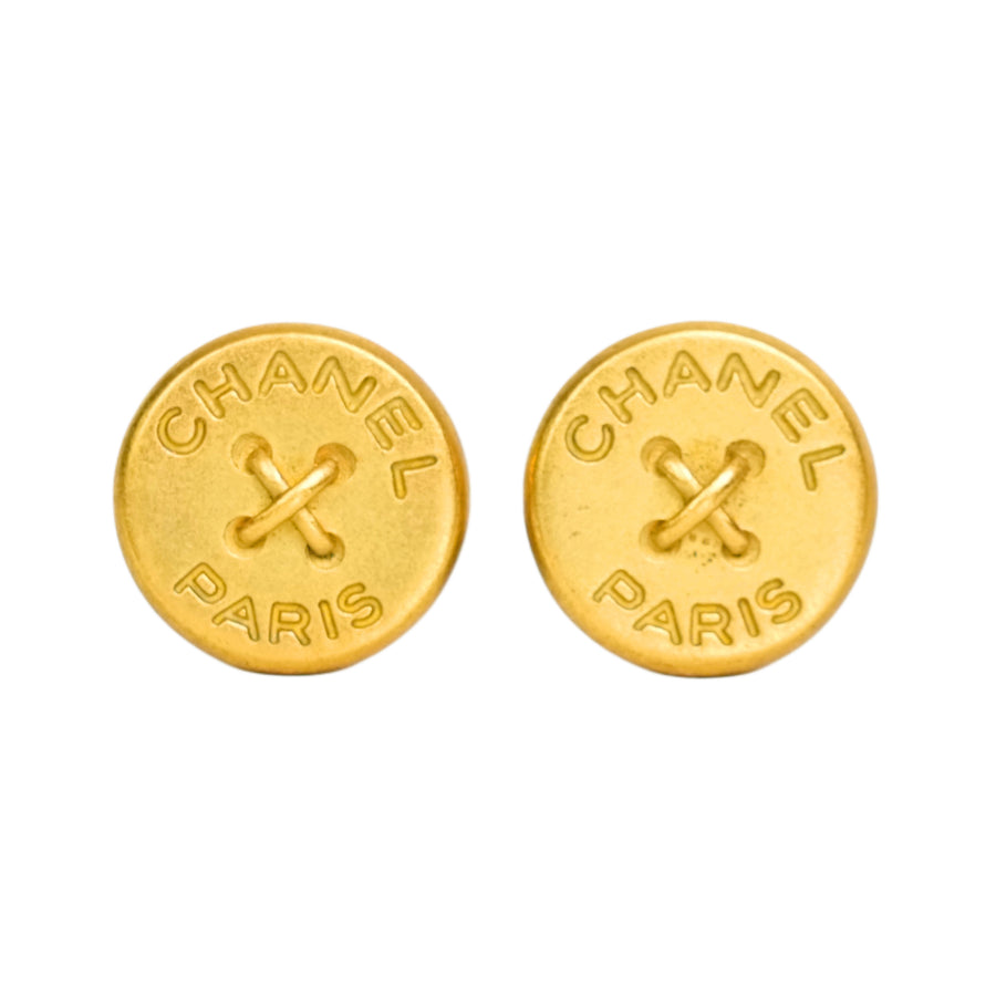 CHANEL Button Earrings