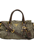 PRADA Nylon Leather Handbag / Shoulder Bag