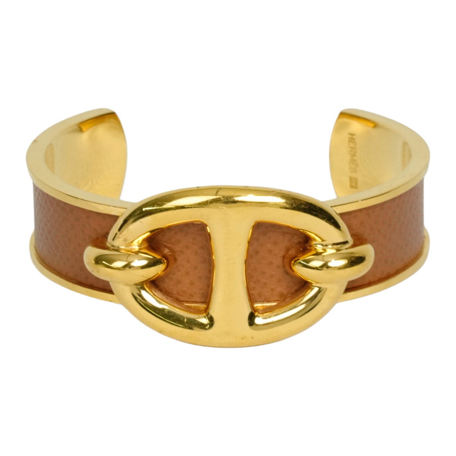 HERMES Chaine d'Ancre Leather Bangle