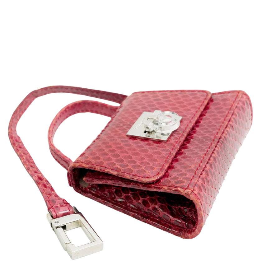 SALVATORE FERRAGAMO Ultra Rare Lizard Leather Parent-Child Bag Handbag