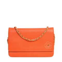 CHANEL 2011 Camellia Coco Mark Chain Wallet