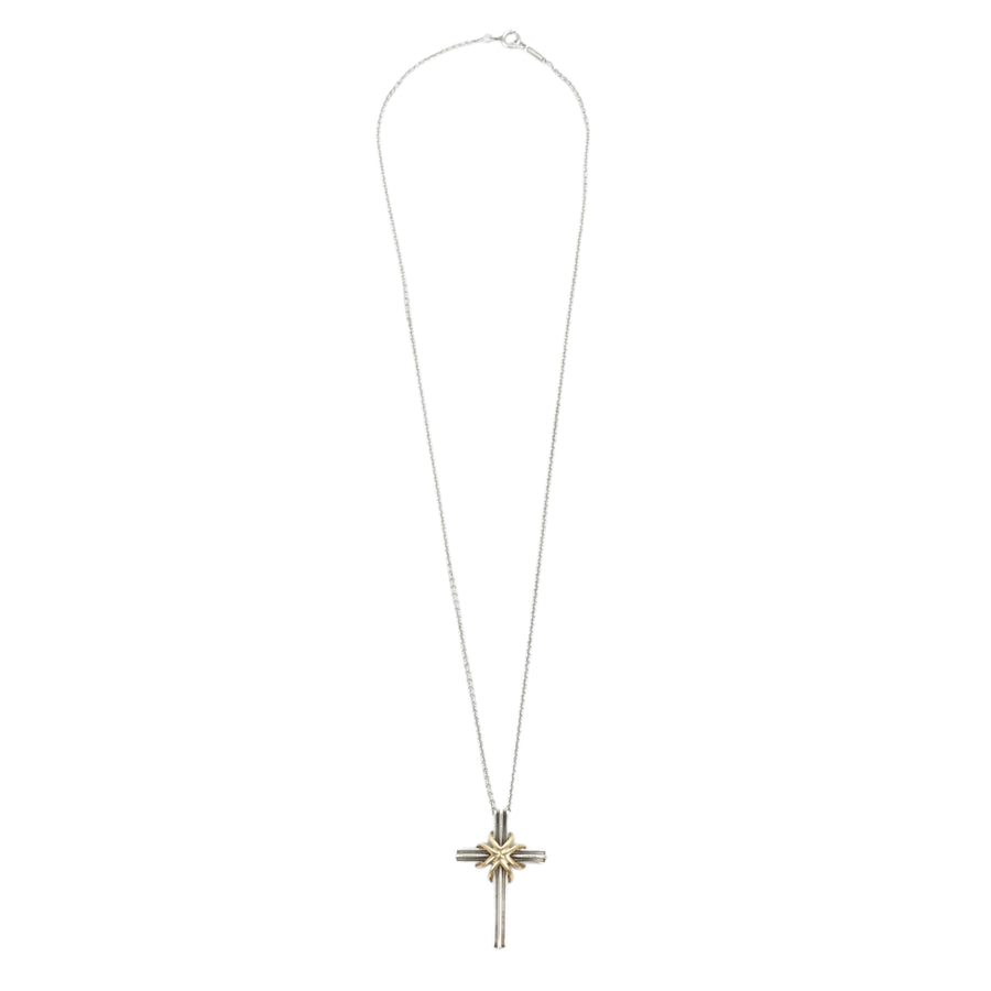 TIFFANY & CO. SV925 K18YG Signature Cross Necklace