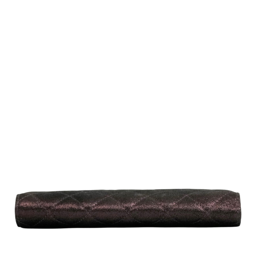 CHANEL Matelassé Tweed Bi-fold Long Wallet