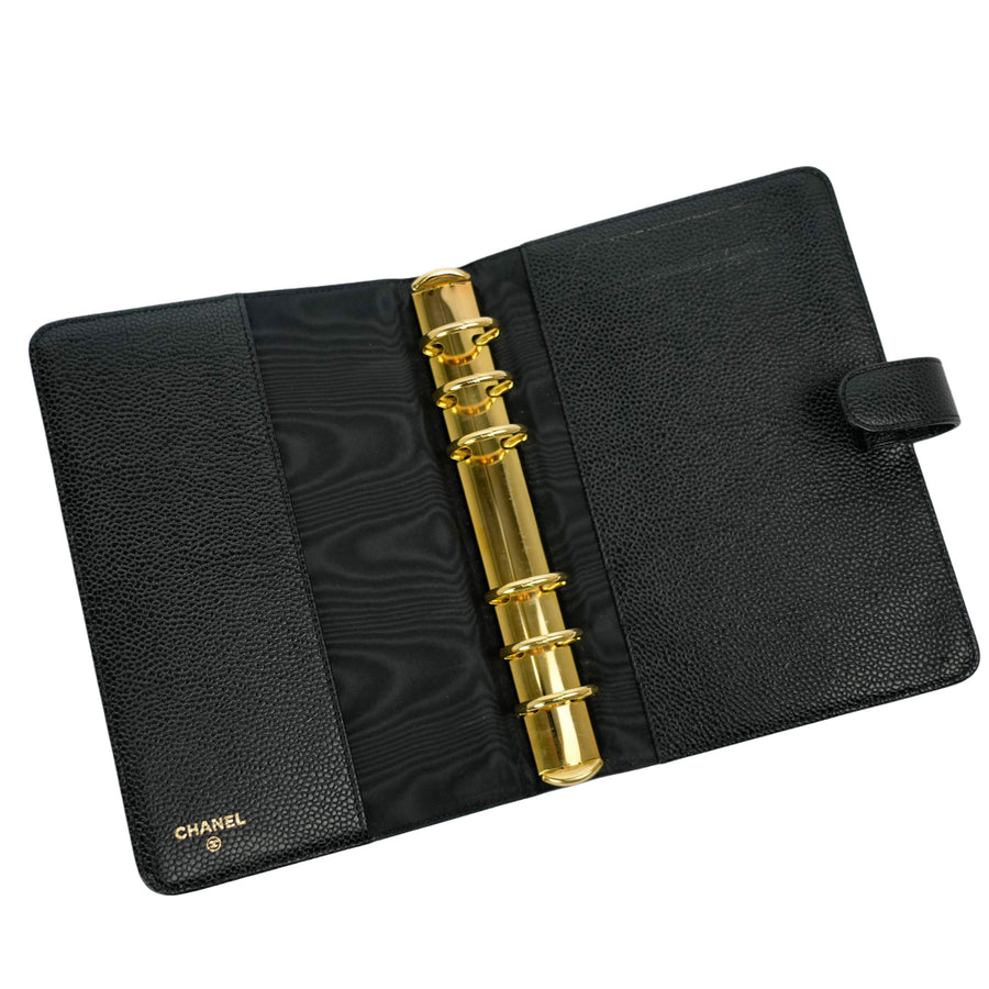 CHANEL 1997–1999 Coco Mark Caviar Leather Planner Cover