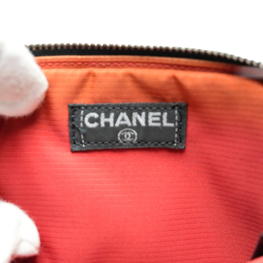 CHANEL Nylon Coin Case with Key Ring
